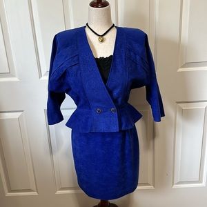 Cute Peplum suit dress | color: Purple Blue | size: 7/8